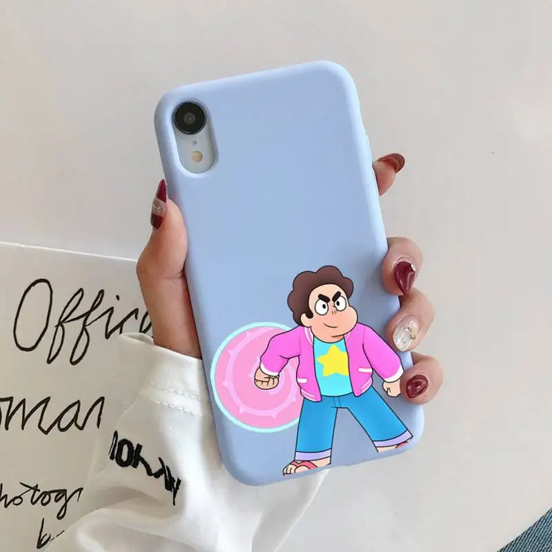 Steve – coque de téléphone, couleur unie, étui souple pour iPhone 11 12 13 mini pro XS MAX 8 7 6 6S Plus X XR