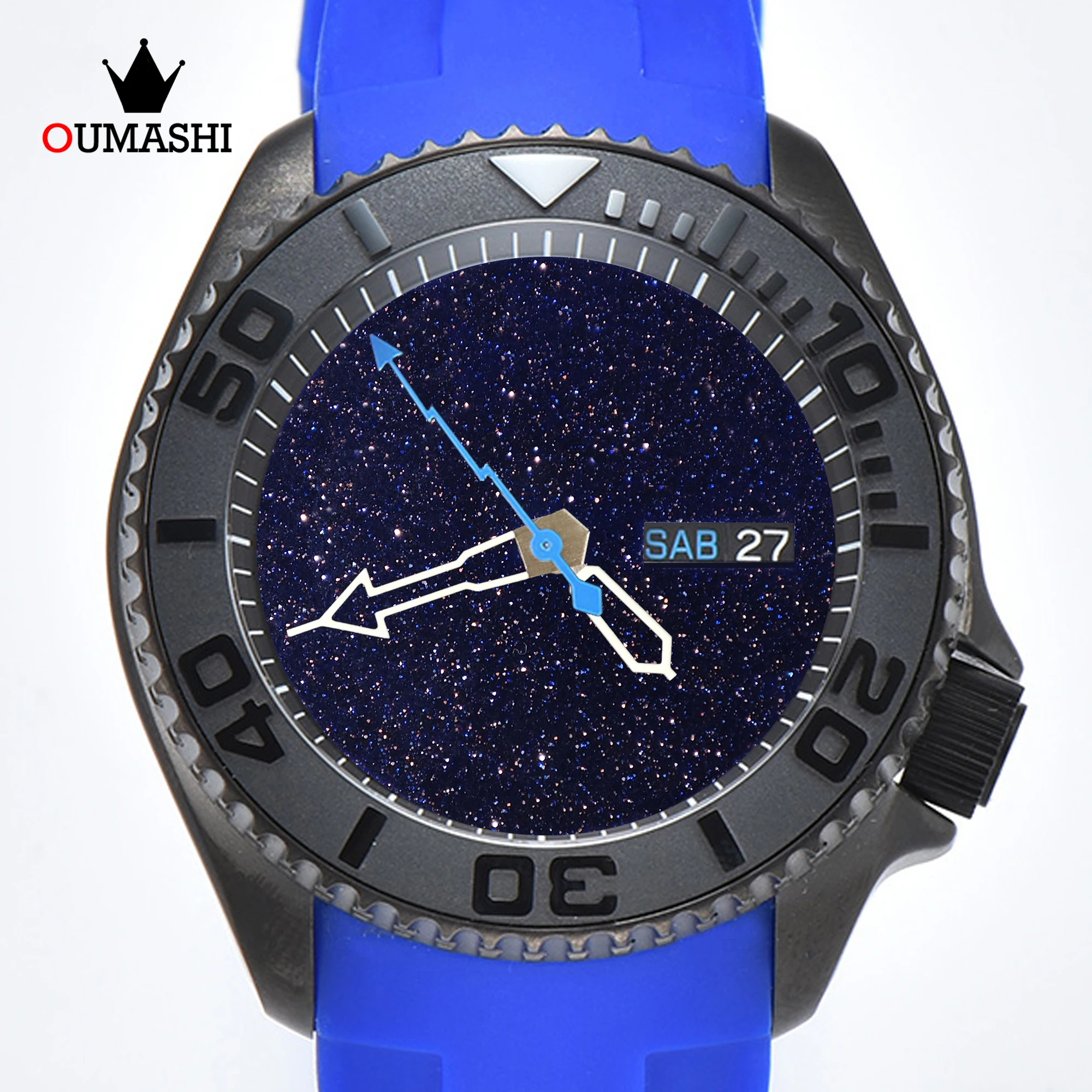 OUMASHI Watch 42mm New Malachite Starry Sky Automatic Mechanical Watch NH35A/NH36 Movement 316L Sapphire Crystal Stainless Steel