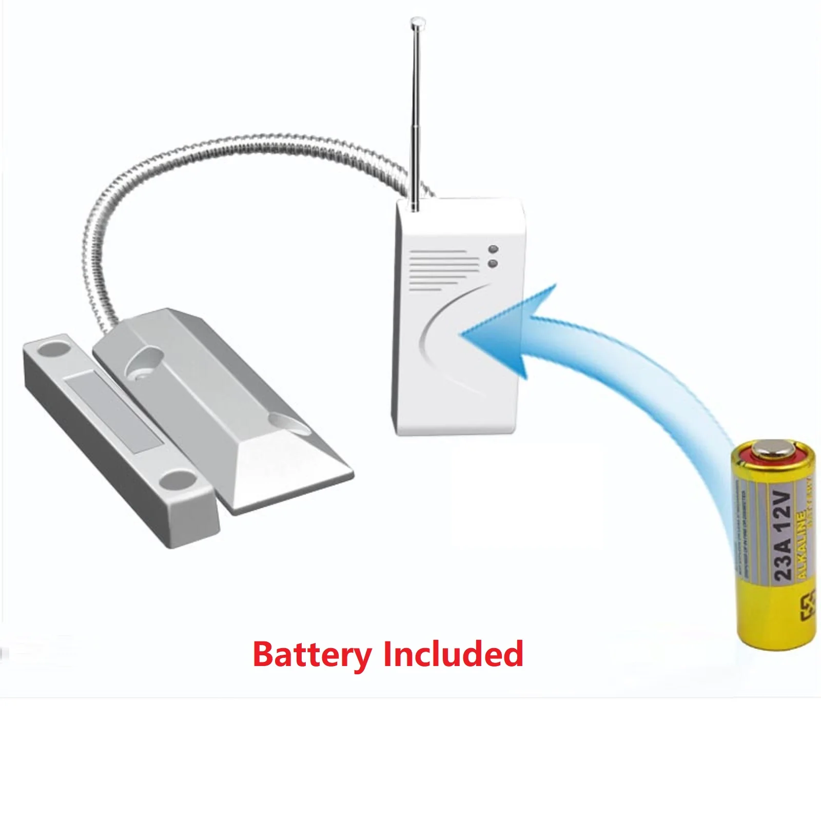 Imagem -04 - Detector Magnético Anti-roubo Home Security Alarm System 433mhz Sensor de Porta de Rolamento sem Fio Portões de Garagem