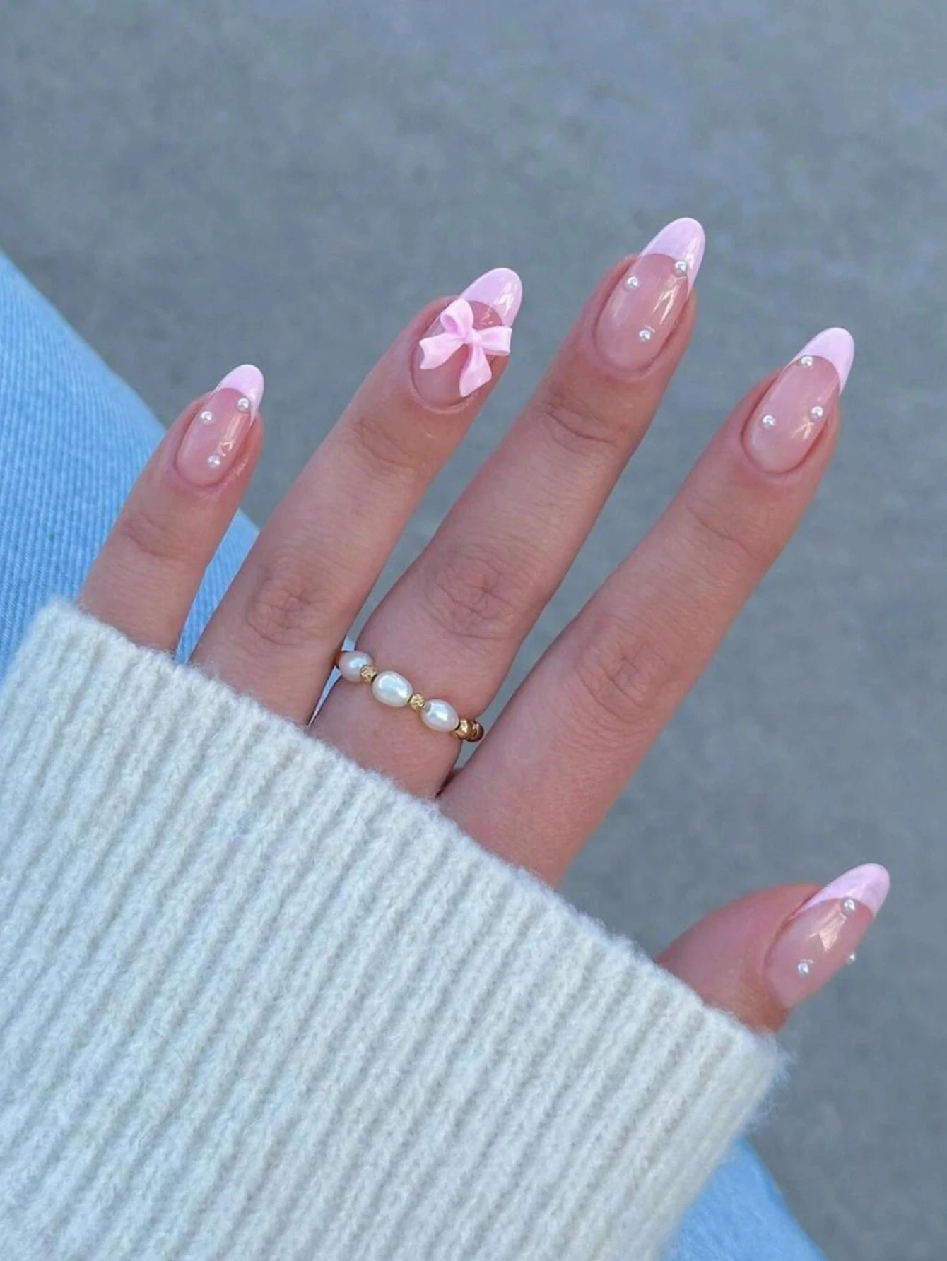 24 Stück – französische weiße quadratische künstliche Nägel, rosa dreidimensionale Schmetterlingsdekoration, zart und elegant, schlicht und großzügig – Detail 4
