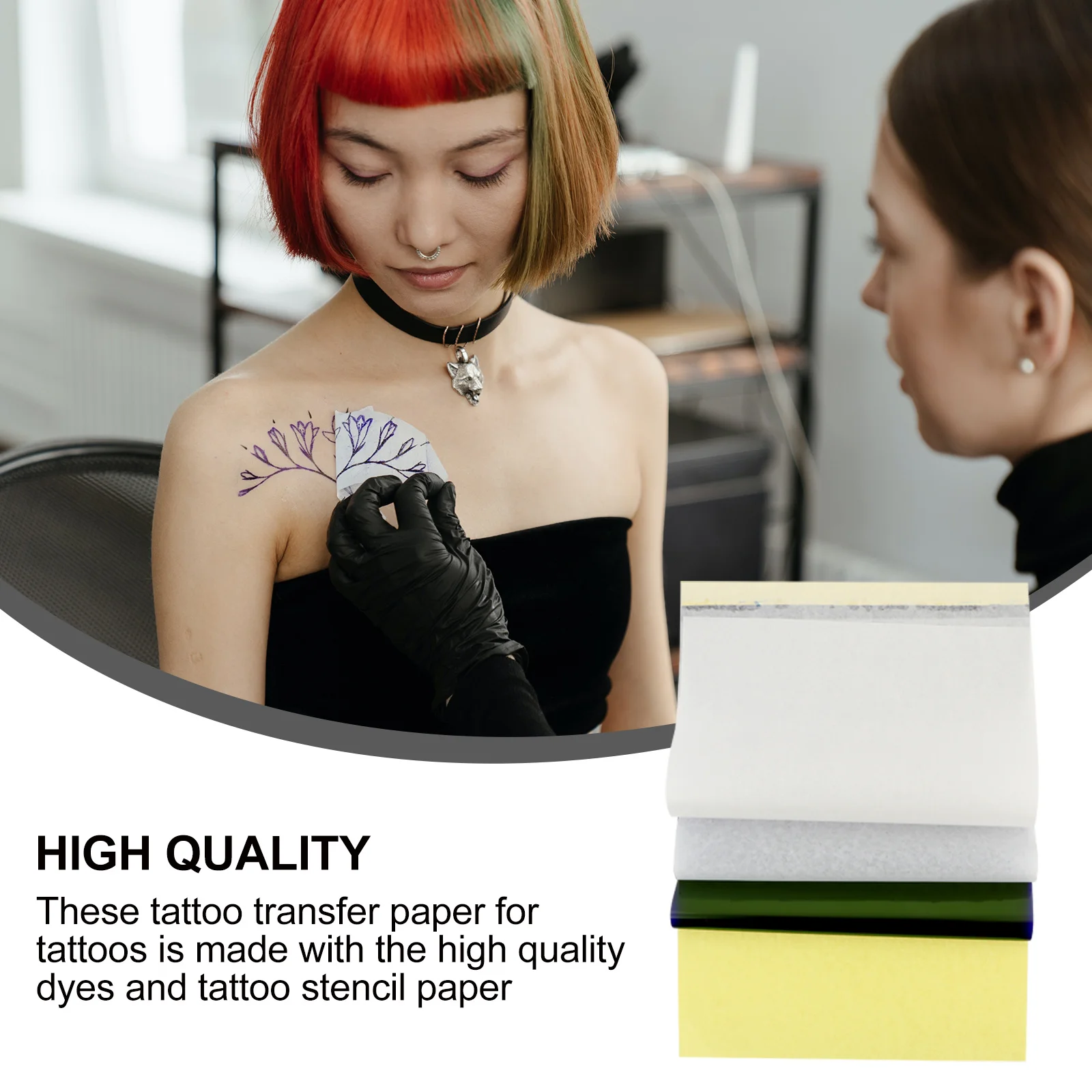 

25 Sheets Thermal Tattoo Transfer Paper DIY Stencil Paper for Tattoo Artists Copier Compatible Tracing Supplies