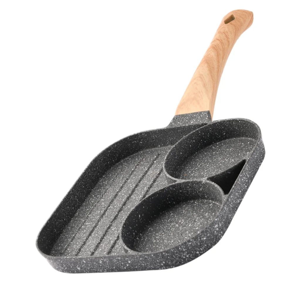 

1pc Non-Stick Breakfast Pan Steak Frying Pan Long Handle For Induction Gas Stove Wear-Resistant Kitchen Cookware