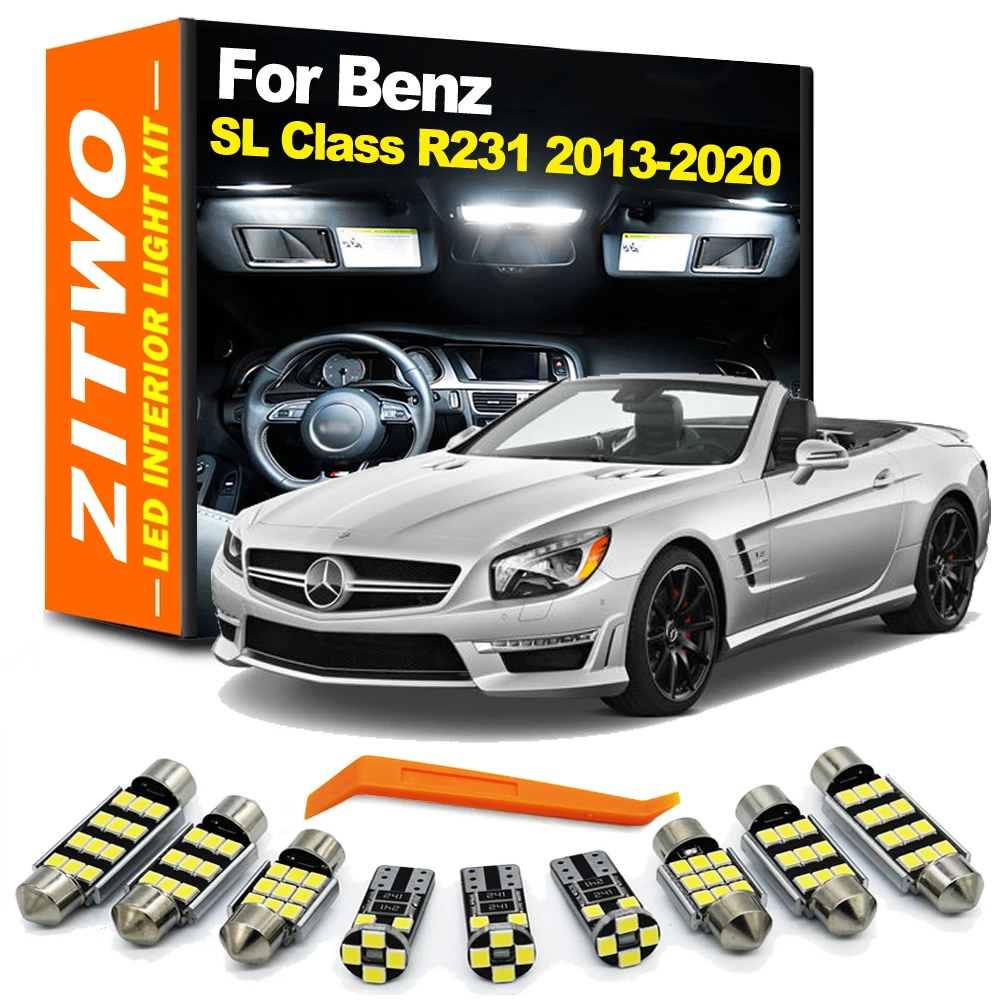 ZITWO 9Pcs LED Interior Light Trunk Sun Visor Bulb Kit For Mercedes Benz SL Class R231 SL350 SL400 SL500 SL550 SL63 2013-2020