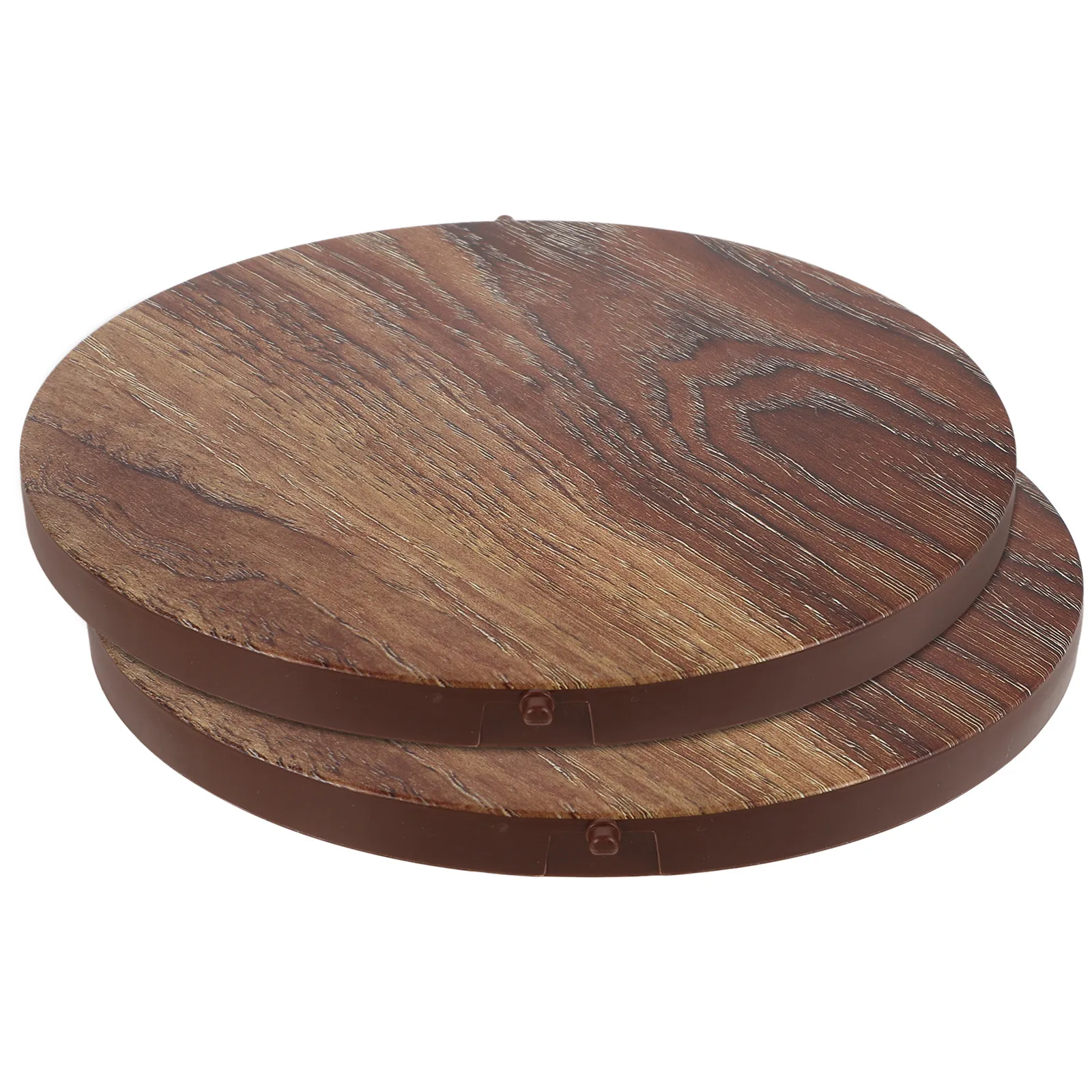 

2pcs Wood Grain Trash Can Lid Plastic Home Hotel Use Waste Bin Covers Garbage Container Lids Odor Prevention Smooth