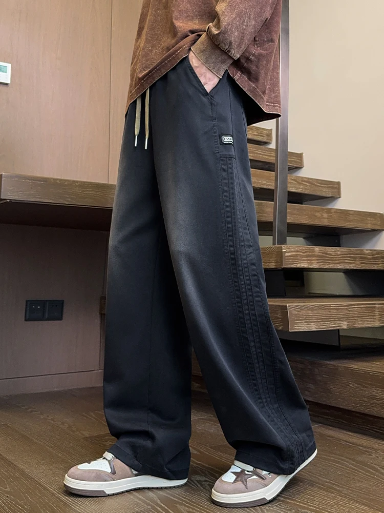 

Свободные прямые джинсы Bla, мужские повседневные джинсы, весна-осень, модные американские брендовые универсальные молодежные джинсы из полиэстера