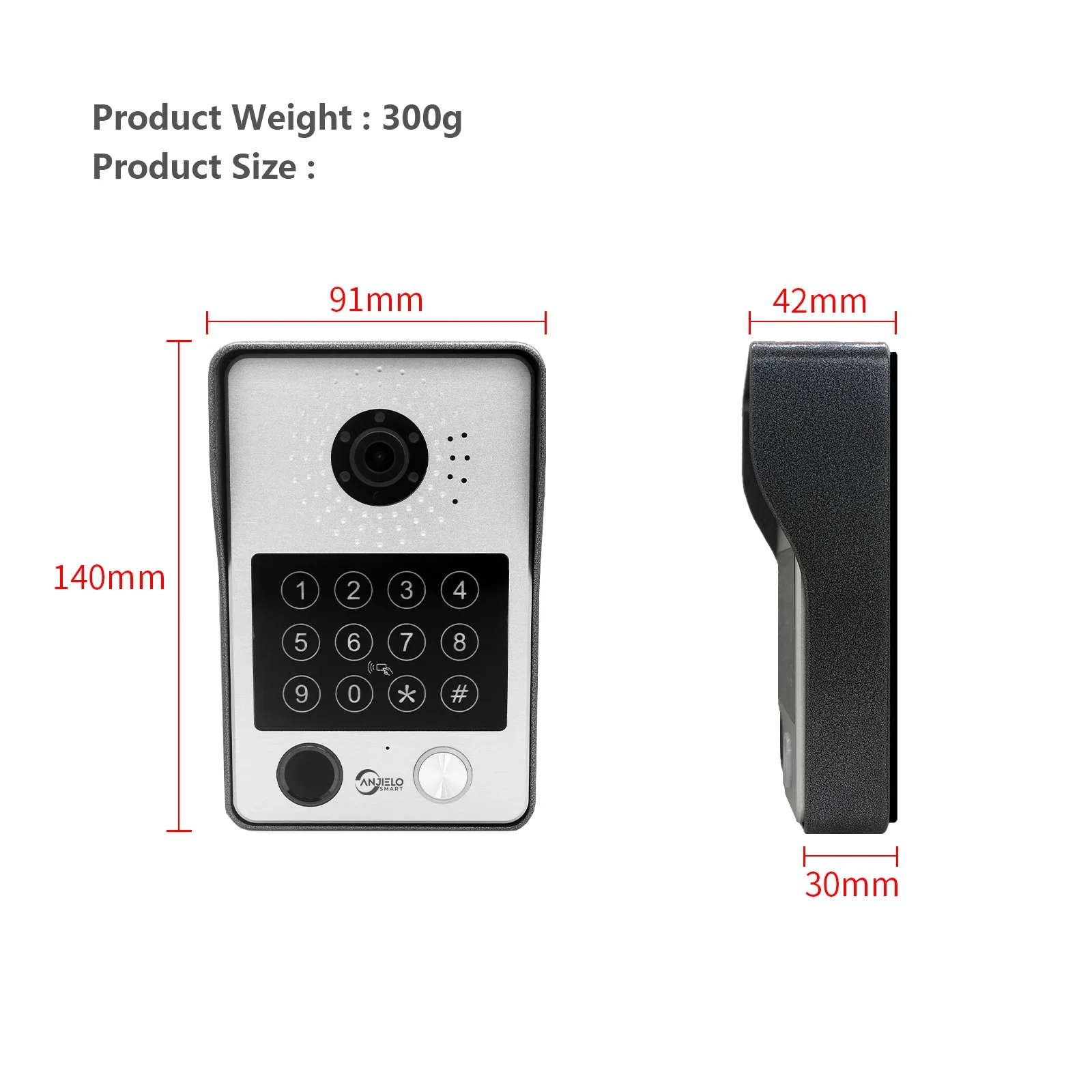 Anjielo Tuya 7/10 Inch Password Fingerprint Card Video Intercom Doorphone Touch Screen with Wired Doorbell 1080P 148° interfone