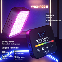 YONGNUO YN60RGBII Pocket RGB Video Light 2500-9900K Adjustable Small Portable LED Video Fill Light With 1/4 Screw Cold Shoe Seat