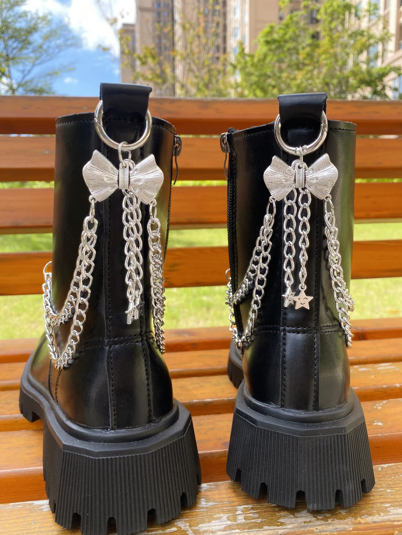 1/2pcs Detachable Metal Bowknot Chain Tassel Star Decor For Boots, Canvas Shoes, Sneakers, DIY Perforated Shoes Accessories, Als