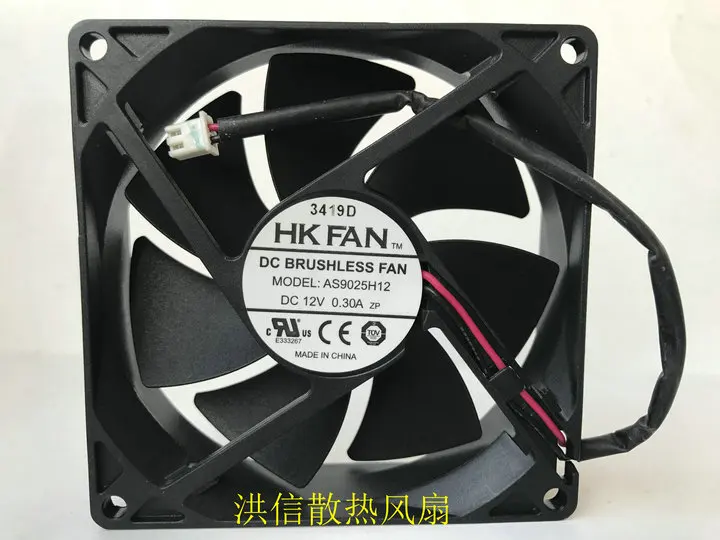 

HKFAN AS9025H12 DC 12V 0.30A 90x90x25mm 2-Wire 90mm Cooling Fan