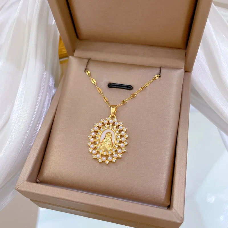 قلادة لؤلؤ للفتيات ، سلسلة ترقوة من الفولاذ المقاوم للصدأ ، أزياء كلاسيكية ، تصميم مجوف ، فاخر ، خفيف ، كل المطابقة #5