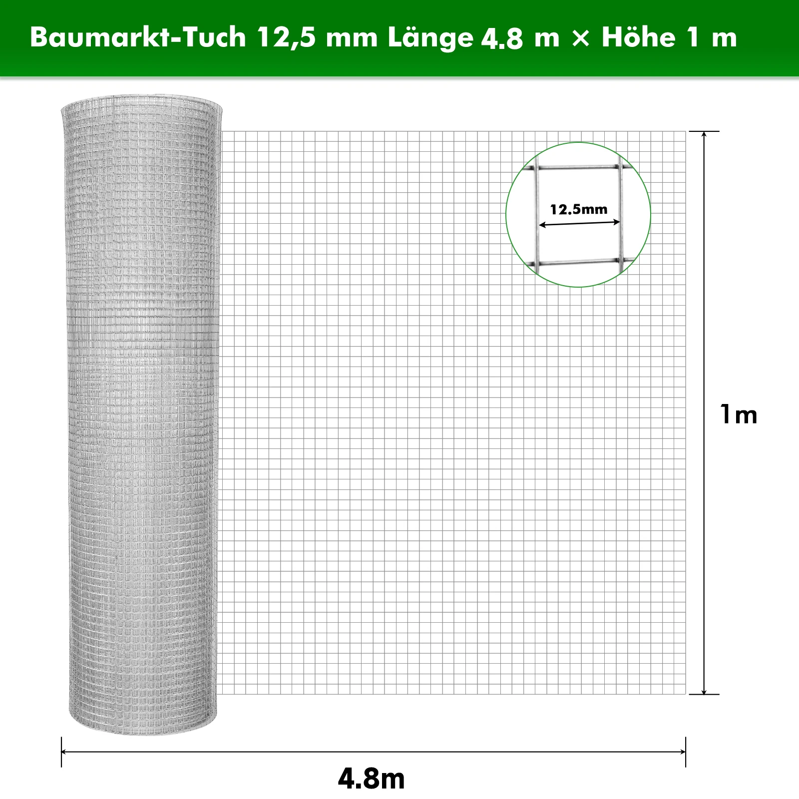 Landbouw Hek Stalen Gaas 4.8 m/10 m/25 m Lengte Gevogelte Hek Zware Tuin Net Mesh Moestuin bescherming Draadgaas Hek - afbeelding 1