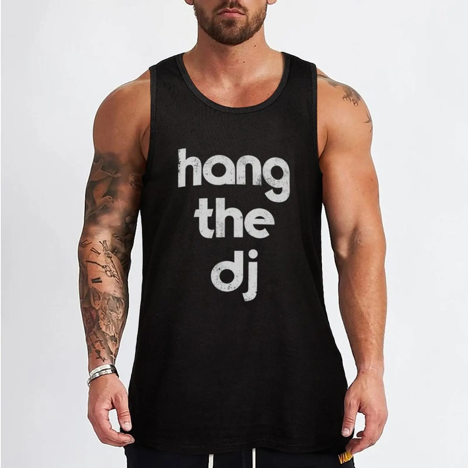 Dj Disk Jockey Dance Music Hang The Dj Gift Tank Top Gym wear Men's gym vest for men anime t-shirts