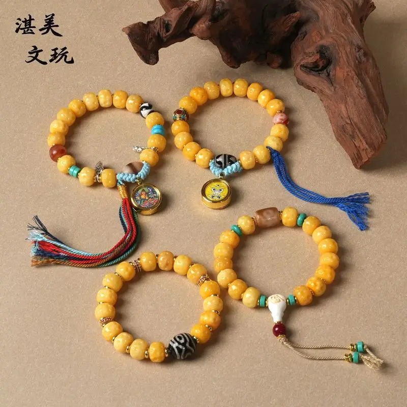 , Natural Tibetan Yak Bone Bracelet, A Traditional Ethnic Handicraft