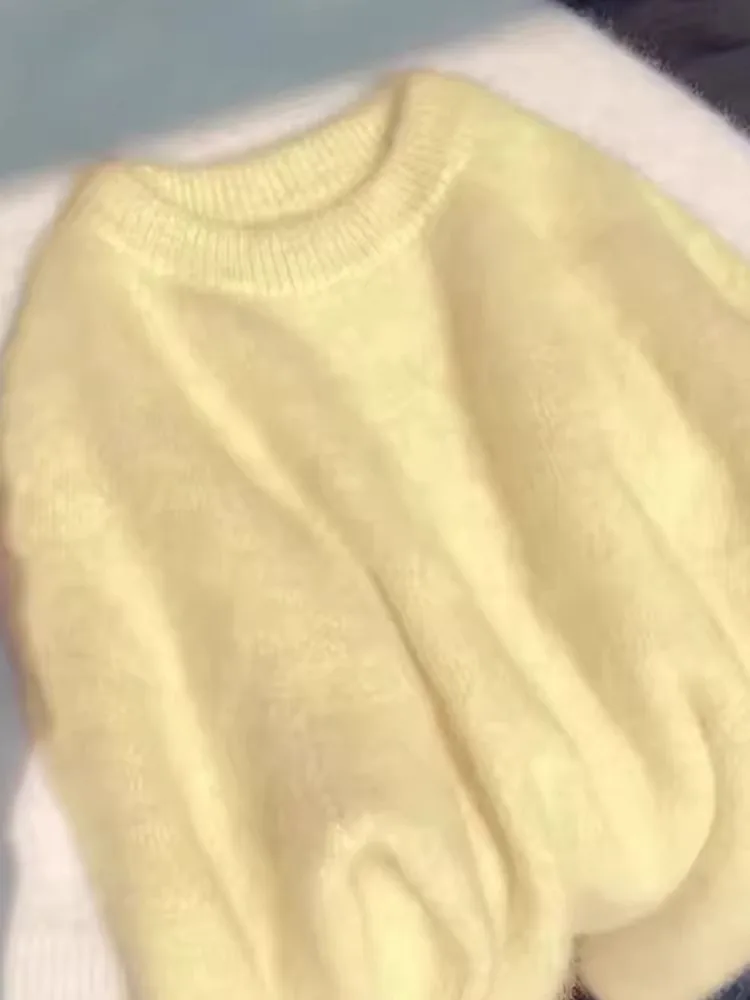 

Korean Sle Soft round Ne Long Sve Thermal Camere Sweater Loose Slimming Knitted Top Winter Warm Comfortable Women's ...