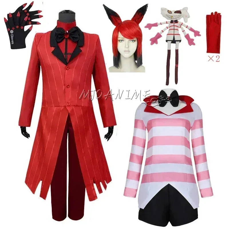 Hazbin Hotel ALASTOR Dust Angel uniforme Cosplay hombres mujeres disfraz de Halloween conjunto completo