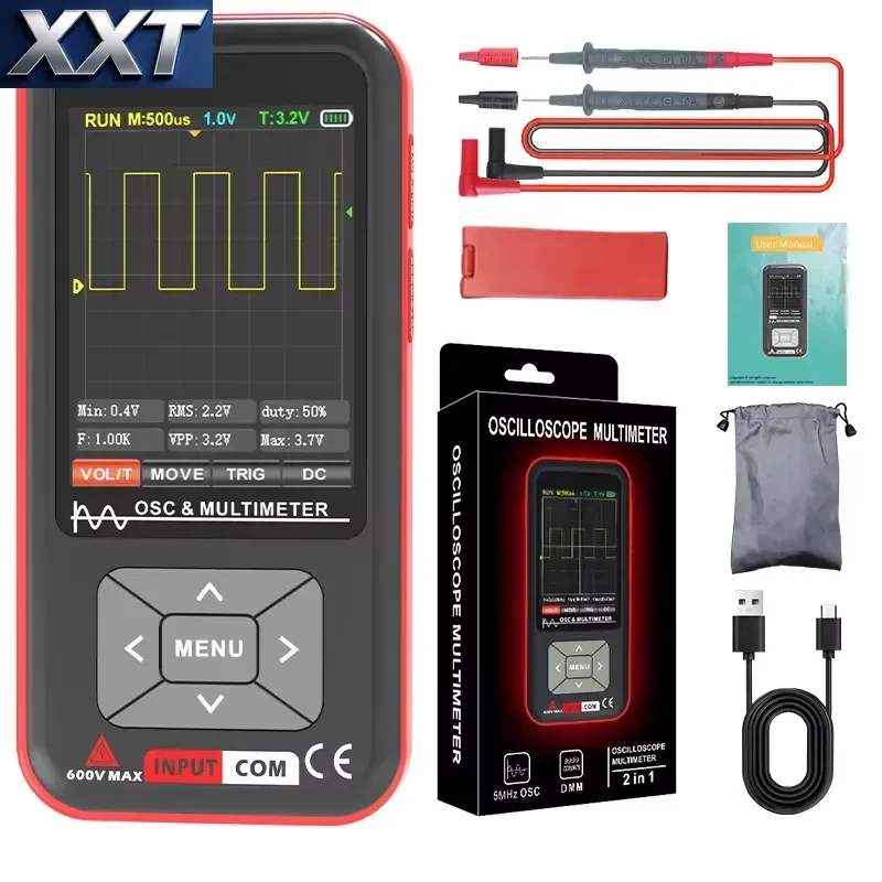XXT Portable 9999 Counts High Precision Color Handheld Digital Multimeter With Oscilloscope