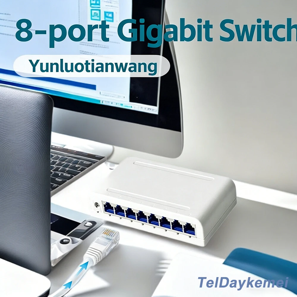 

8-портовый сетевой коммутатор 10/100/1000 Мбит/с, Plug & Play для домашнего офиса