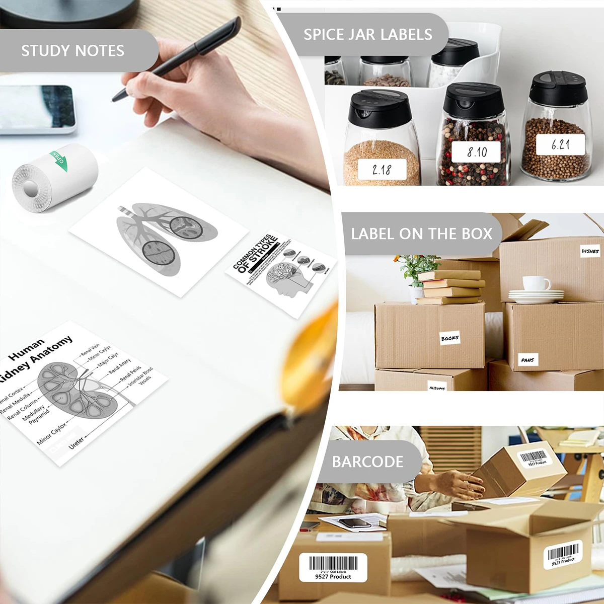 10/20 Rolls Mini Thermal Printer Sticker Paper 57X25 Mini Printer Kids Instant Camera Sticker Paper for Most Mini Pocket Printer