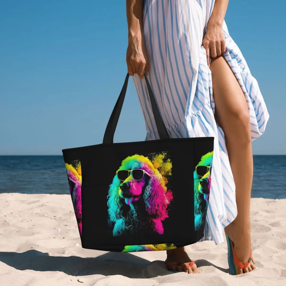 

Пляжная большая сумка-пудель, спортивная сумка для занятий йогой в тренажерном зале, большая большая сумка, женская дорожная сумка, сумка для фитнеса