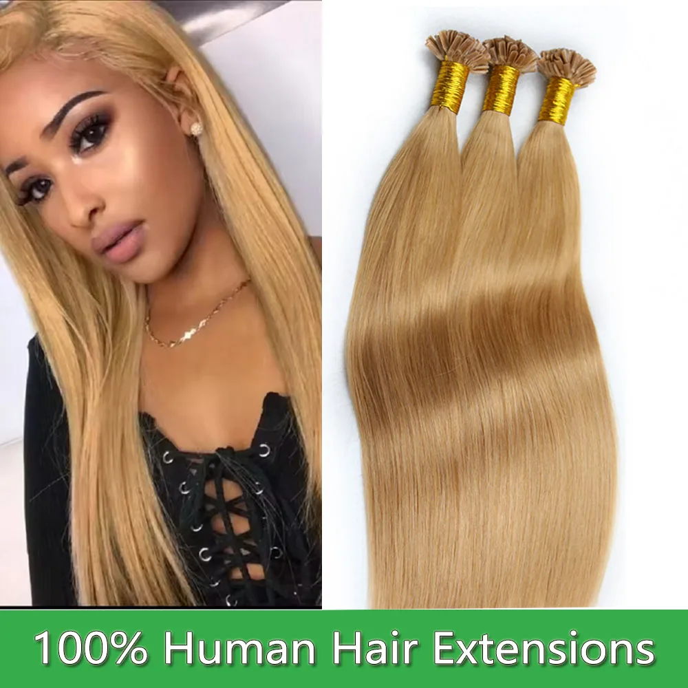 

Natural Straight Nail U Tip Human Hair Extensions 100% Real Kertain 18-24 Inch Length 50g per Pack