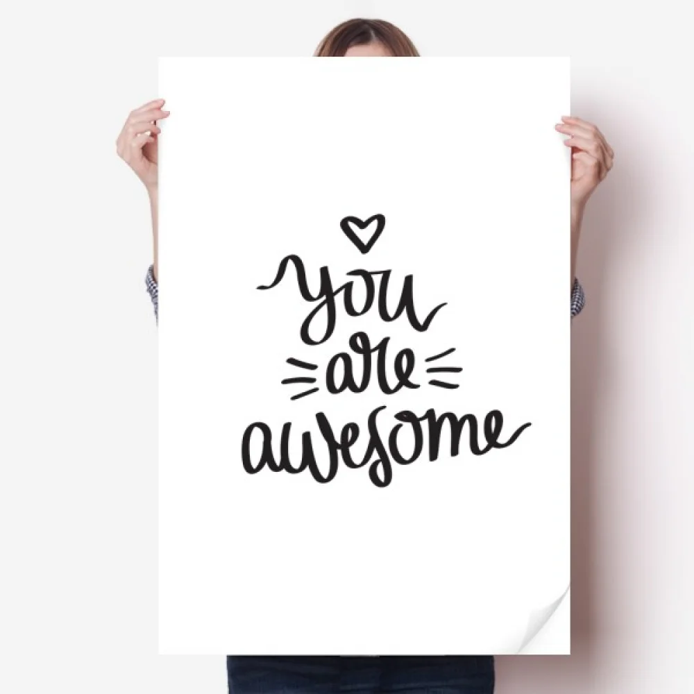 

You Are Awesome Quote Sticker Decoration Poster Playbill Wallpaper Window Decal