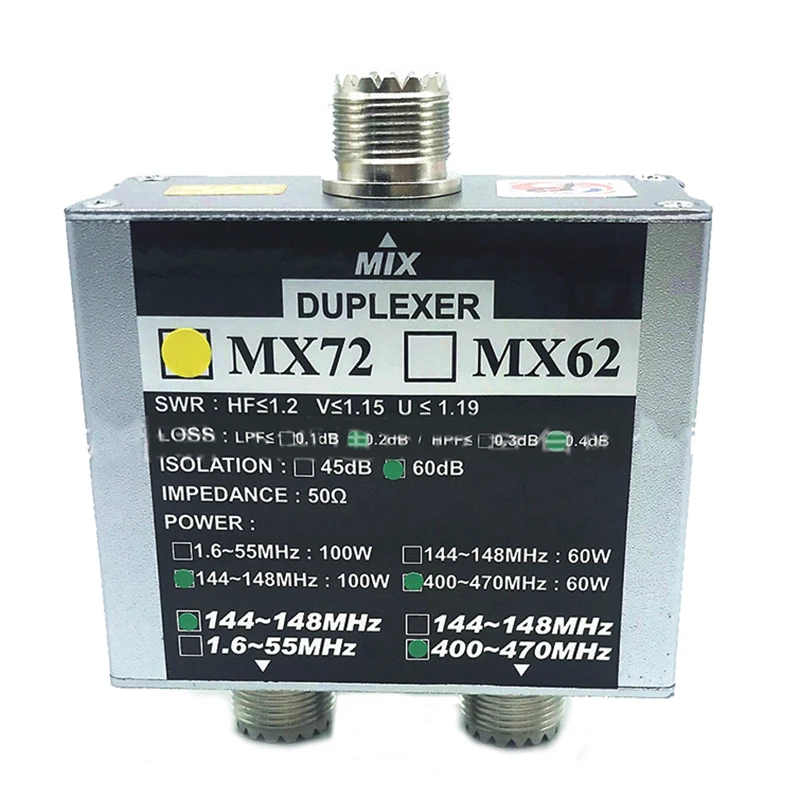 Antenna Combiner MX72 Upgraded UHF+VHF Dual Frequency Splitter Integrator Walkie-Talkie Accessories