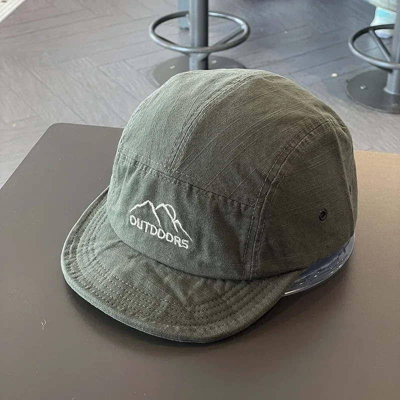 Japanese 5 Panel Short Brim Soft Baseball Cap Women Men Street Sunshade Student Outdoor Lightweight Sports Running Cap