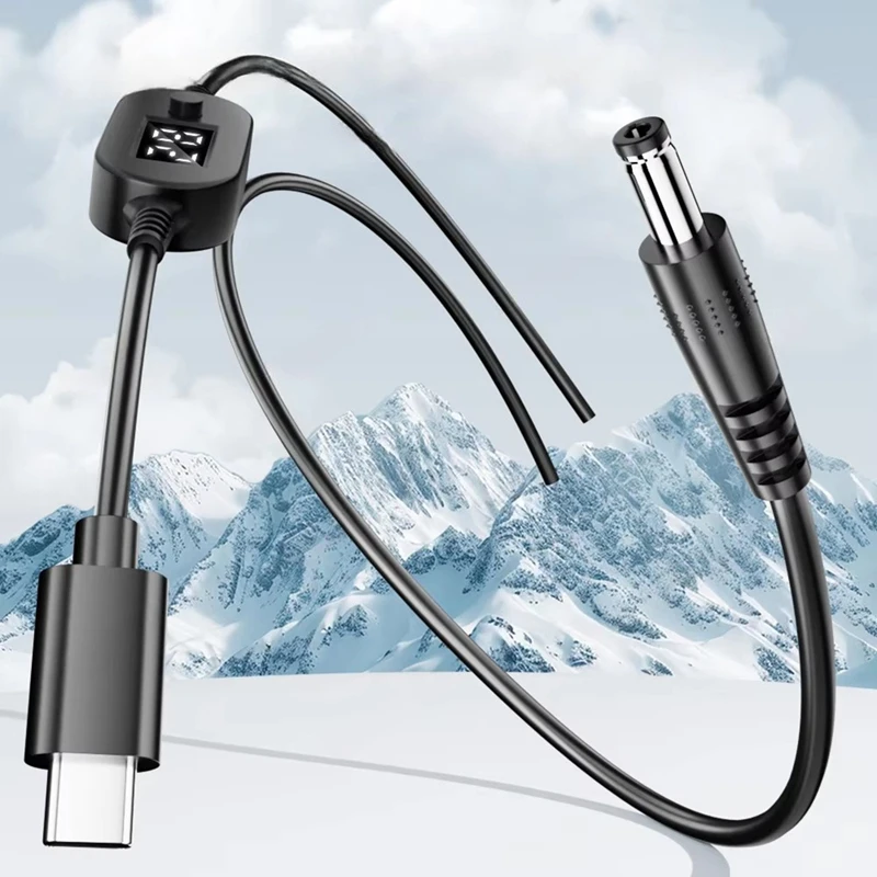 Super Sale 34PCS Universal 5.5x2.1mm DC AC Power Adapter Tips Connector Kits 140W PD USB C to 5V-28V Adjustable Voltage Cable