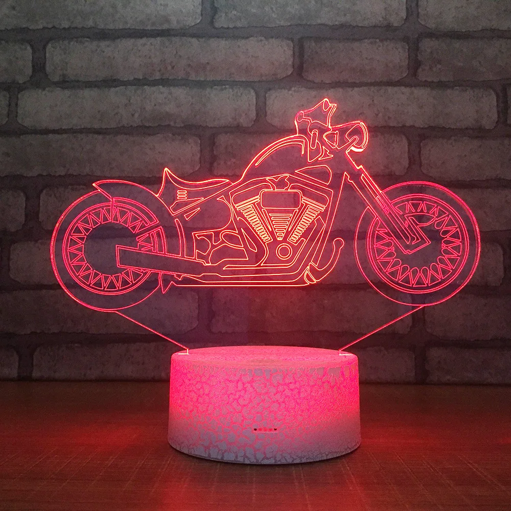 Moto 7 Color Changing Lights Usb Bedside Decorative 3d Stereo Desk Lamp For Children's Bedroomtable Lamps For Living Room