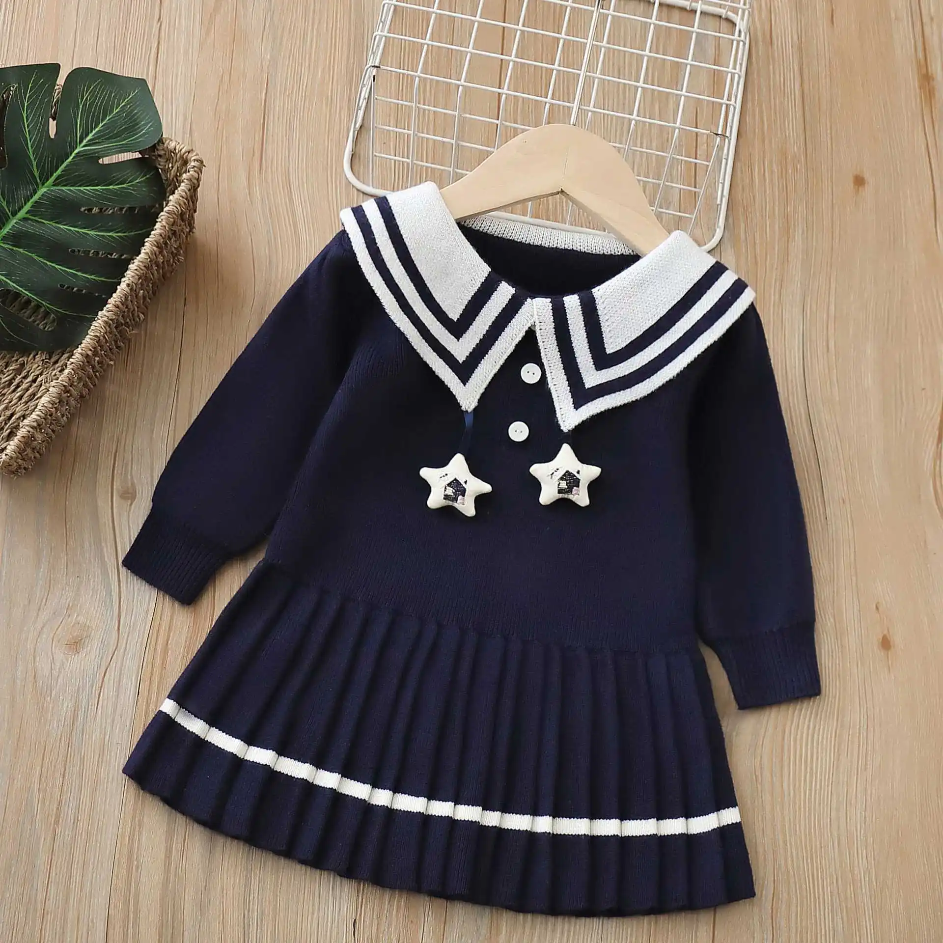 New Children Clothing Baby Girls Winter Princess Sweater Dress Knit Fall Toddler Girl Clothing Adorable 2-6 Years