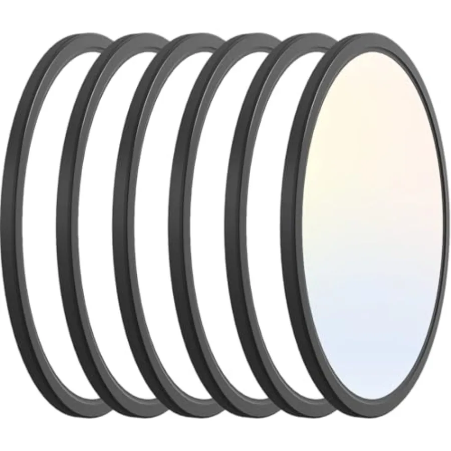 6Pack 12 Inch LED Flush Mount Ceiling Light, 28W 3200lm Thin Flat Surface Mount Lights, 3 Color Temperature in One 3000k/4500k/
