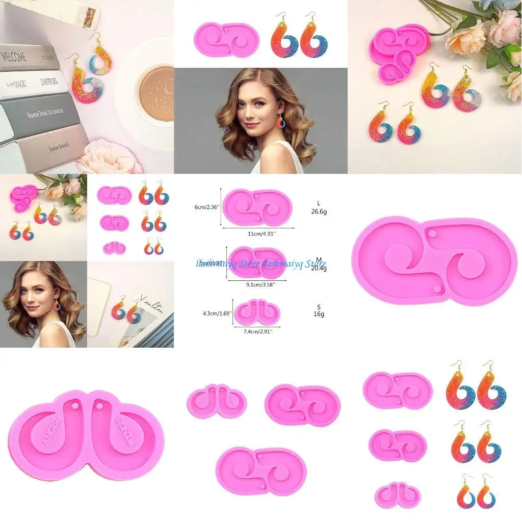 

573B Jewelry Pendants Epoxy Resin Casting Mould Creative Crystal Earrings Casting Mold DIY Accessories Gifts for Friends