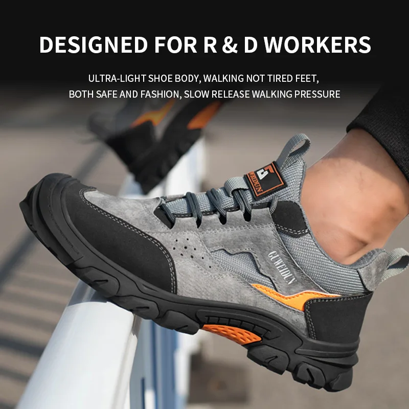 Men's Anti Smashing Anti Stabbing Safety Shoes Wear-resistant Construction Site Work Shoes Wear Resistant Indestructible Shoes