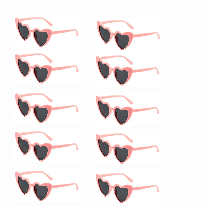 Lunettes de soleil roses blanches en forme de cœur pour femmes, cadeau de demoiselle d'honneur, lunettes d'extérieur, été, décor de plage