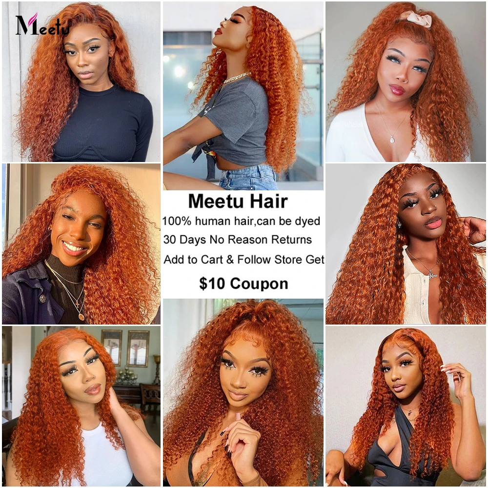 Ginger Kinky Curly Bundles With Closure 4x4 Inch Colored Human Hair Bundles With Closure Free Part 3/4 Bundles With Closure