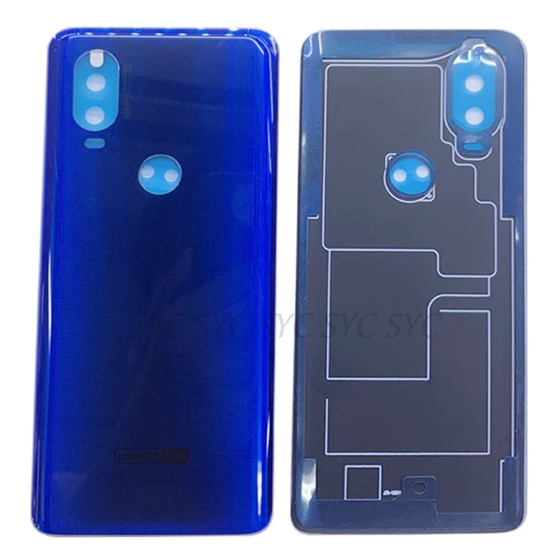 Rear Door Battery Cover Housing Case For Motorola Moto One Vision Back Cover with Adhesive Sticker Repair Parts