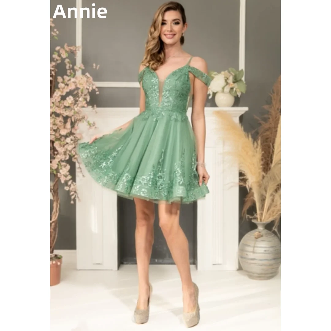 

Annie Green Wedding Dress Embroidery Sexy Backless Prom Dresses Spaghetti Strap Coming Of Age Ceremony Bespoke Occasion Dresses