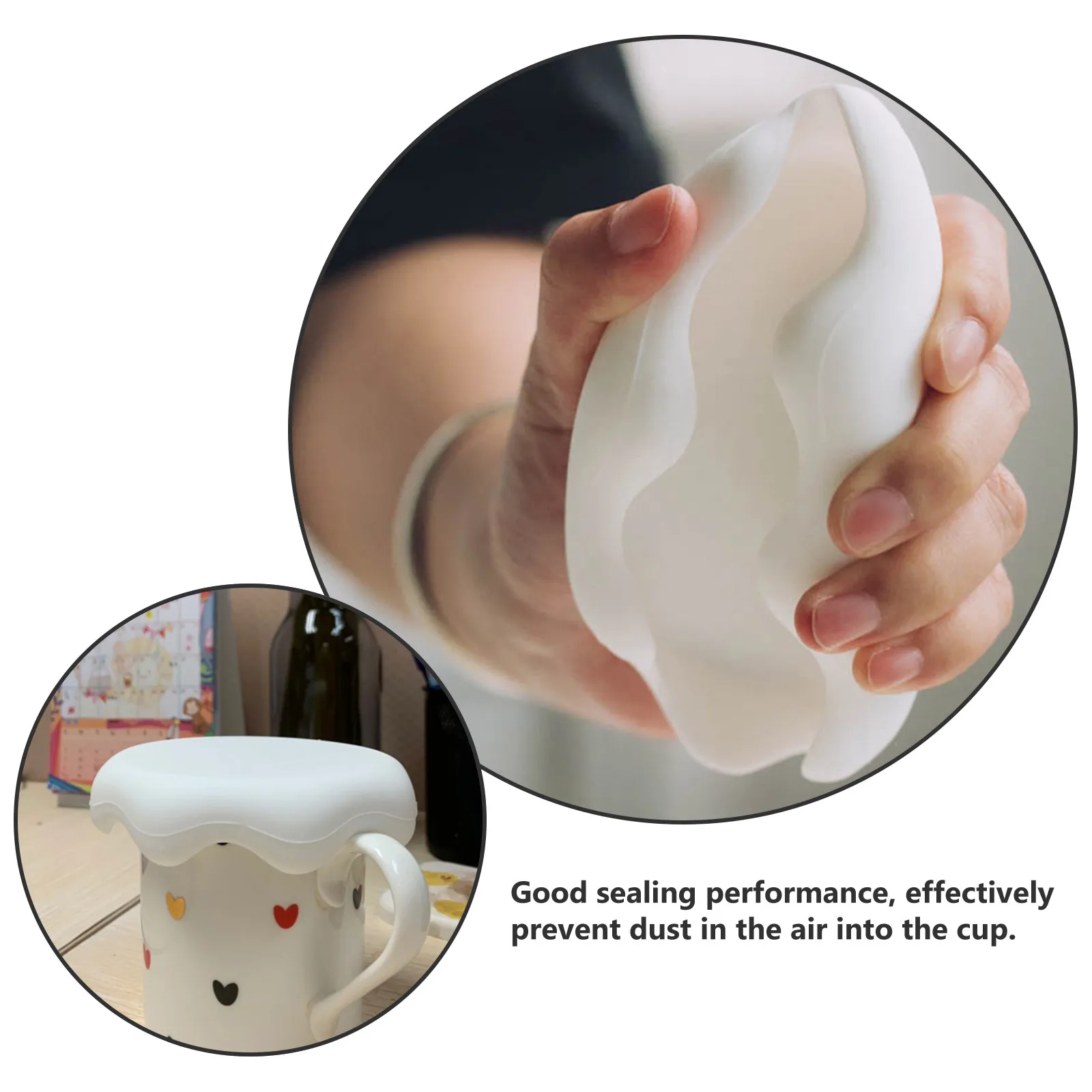 

2Pcs Silicone Cup Lids with Snow Design Premium Reusable Sealing Drink Covers for Warmth and Cleanliness Cup Lid Cover