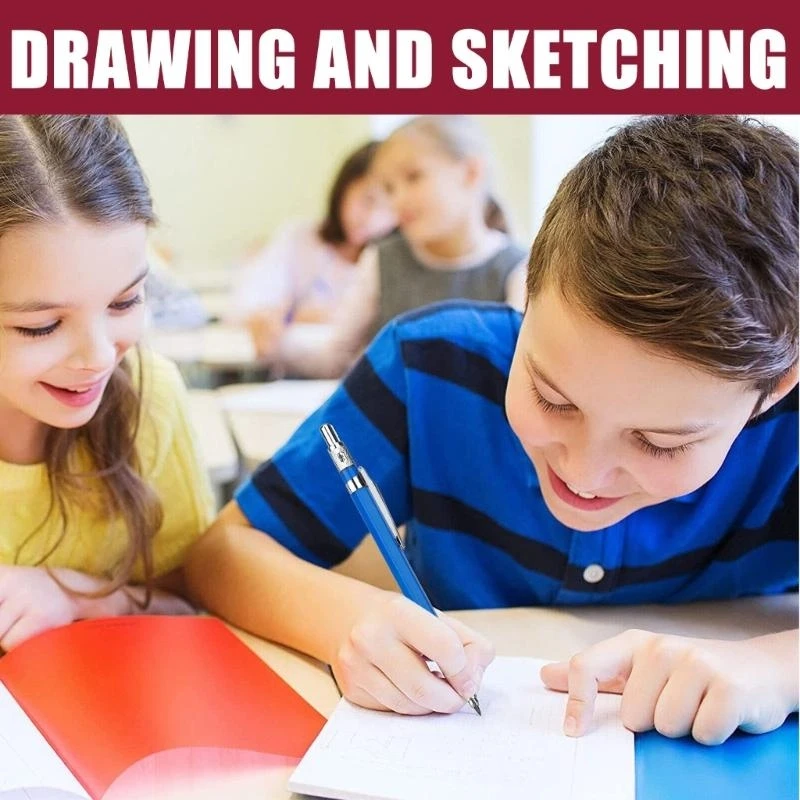 W89C Механические карандаши Установите 2,0 мм автоматические карандаши с 12 цветами. Заполнение рисования карандашей.