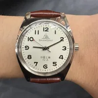 Shanghai 36MM Hand-Wind Mechanical Watch 7120 - Stainless Steel Waterproof Bauhaus Design Watch for Men Women (Dropshipping)