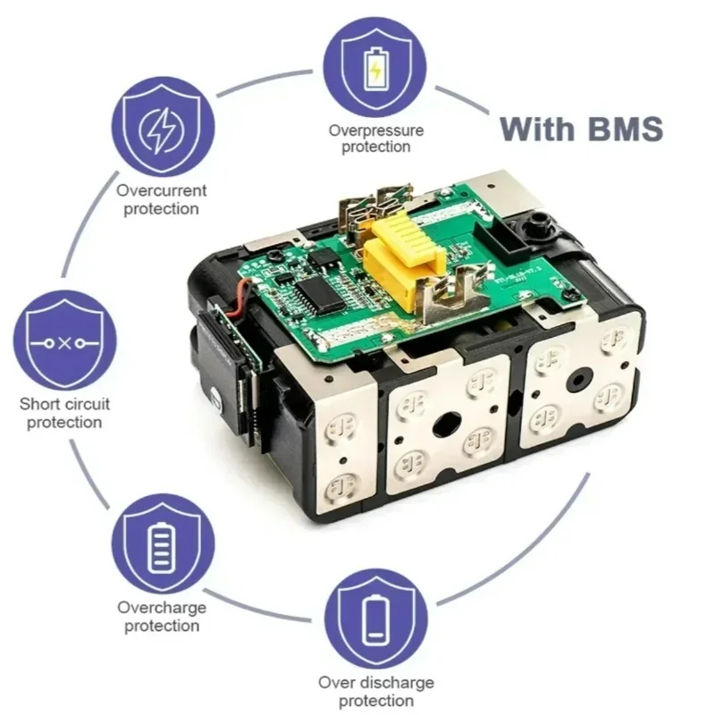 Original Makita Battery 18V 6.0Ah Rechargeable Battery Power Tool BL1830 BL1840 BL1850 BL1860B Makita 18V Lithium Battery