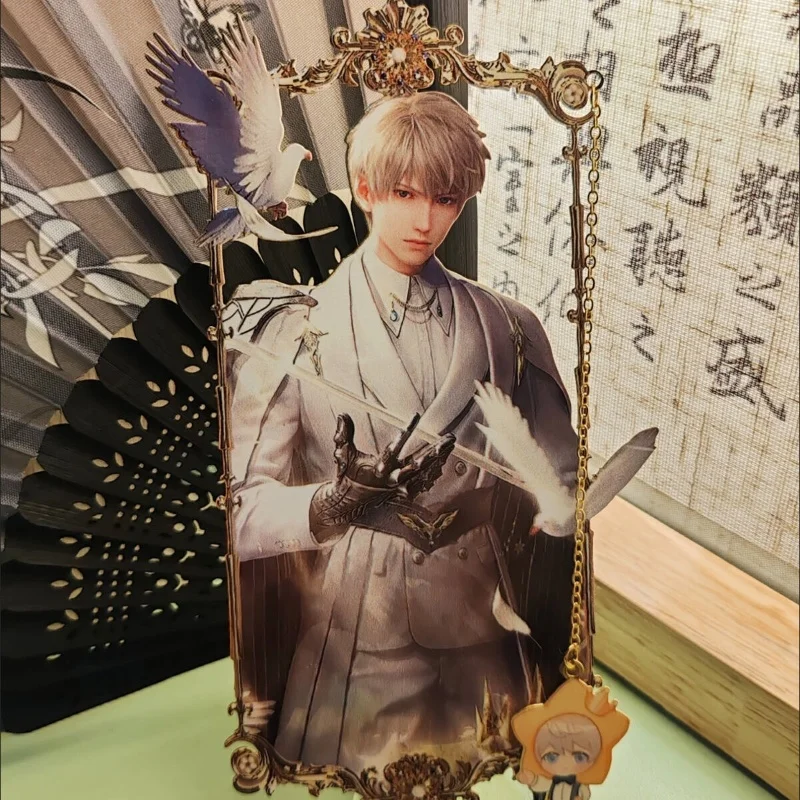 

Hot Sales Love And Deepspace Xavier Rafayel Zayne Anime Cosplay Metal Bookmark Pendant Standing Board Hollow Out Printing Gifts