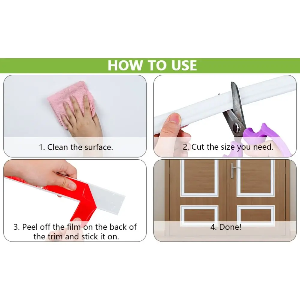 Professional Self-Adhesive Wall Decoration Molding Trim 3D TPE Chair Rail Panel Molding Universal Flexible Wall Protector Mirror