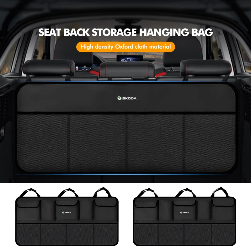 Car Seat Back Hanging Storage Bag Wear-resistant Multi-Pocket For Skoda Roomster Citigo Enyaq VisionS Derivative Yeti Scala