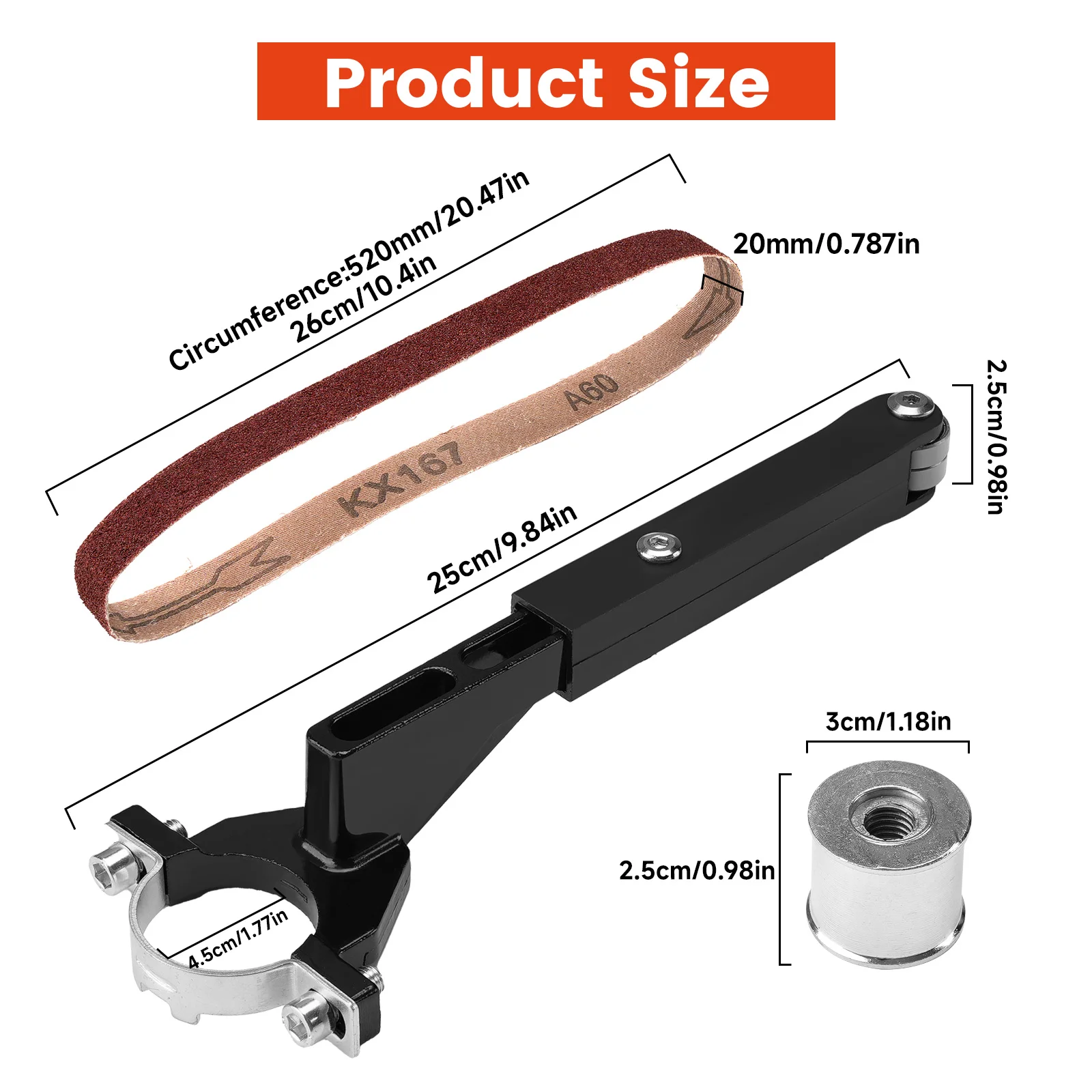 Belt Sander Bracket M10/M14 Angle Grinder Belt Sander Adapter For 100/115/125 Angle Grinder For Wood/Metal Grinding Polishing