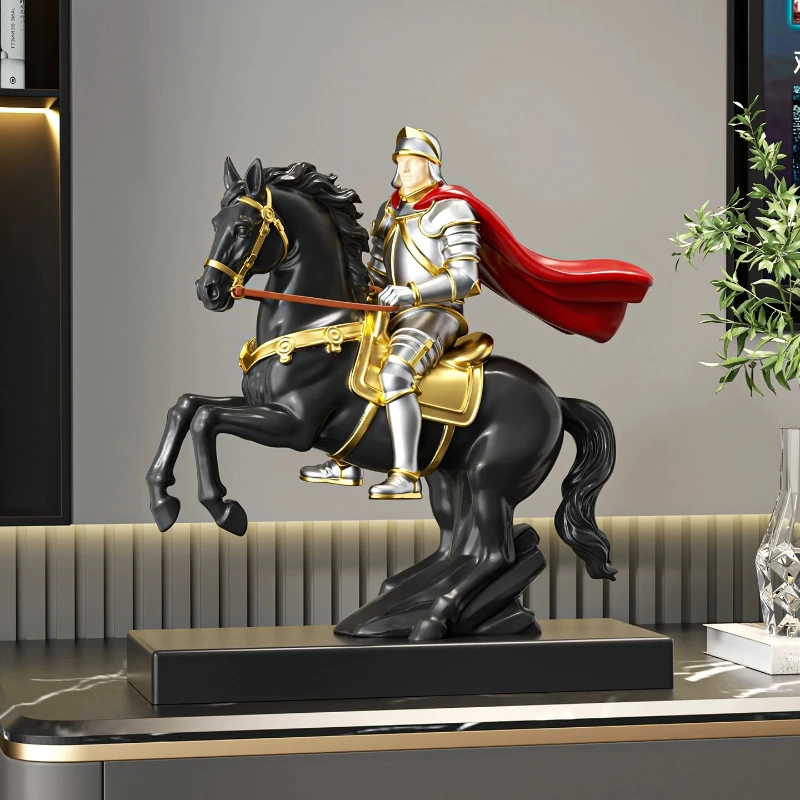 Creative Light Luxury Knight Ornament High-end Office Desktop Figure Statue Study Living Room TV Cabinet Art Home Decoration