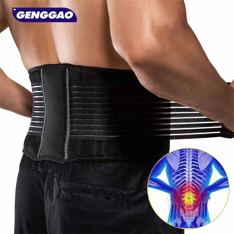 

1 шт. бандаж для нижней части спины для облегчения боли в пояснице для мужчин и женщин, спортивный пояс для поддержки поясницы и талии с компрессионным ремешком