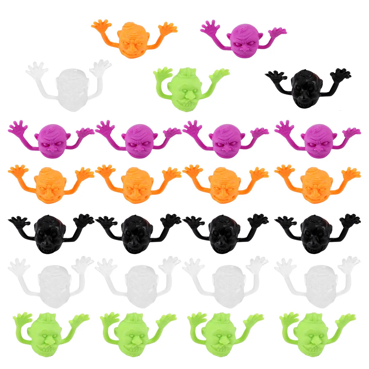 

20Pcs Halloween Ghost Head Finger Caps Creepy Skull Long Nail Tips Party Props Scary Finger Cot Spooky Fun Accessories