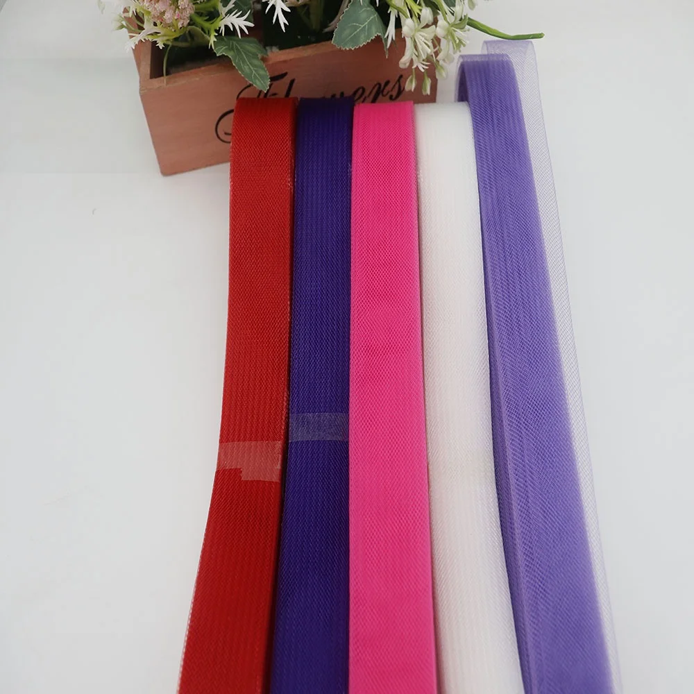 50 Yards Plain Crin Crinoline Horsehair Mesh Organza Fabric Millinery Trimming Braid Sewing Accessories DIY Sewing