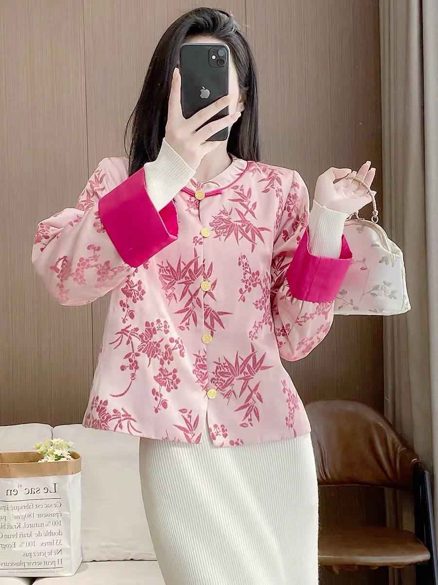 Spring Festival Holiday Women Chinese Style Short Jacket Coat